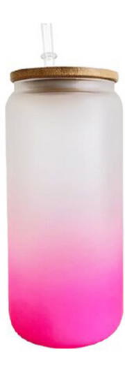 20 oz Colorful Frosted GLASS CAN Tumbler