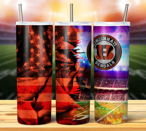 FOOTBALL GRUNGE FLAG TUMBLER DESIGNS