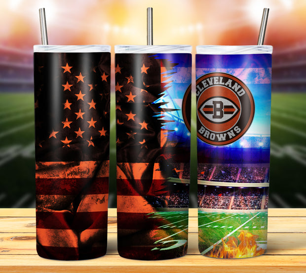 FOOTBALL GRUNGE FLAG TUMBLER DESIGNS