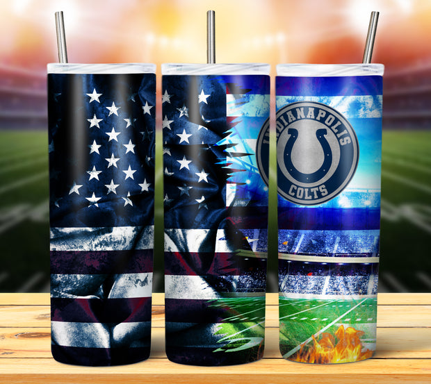 FOOTBALL GRUNGE FLAG TUMBLER DESIGNS