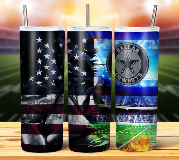 FOOTBALL GRUNGE FLAG TUMBLER DESIGNS