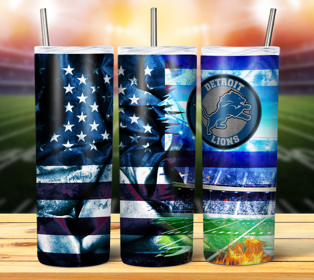 FOOTBALL GRUNGE FLAG TUMBLER DESIGNS