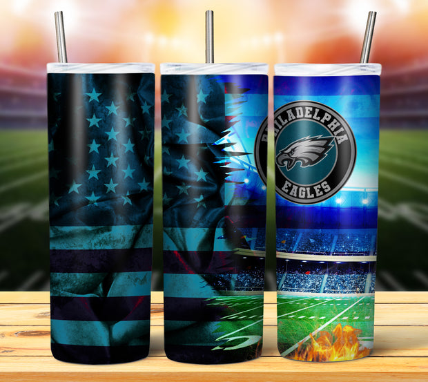 FOOTBALL GRUNGE FLAG TUMBLER DESIGNS