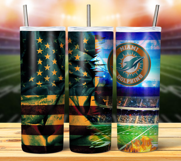 FOOTBALL GRUNGE FLAG TUMBLER DESIGNS