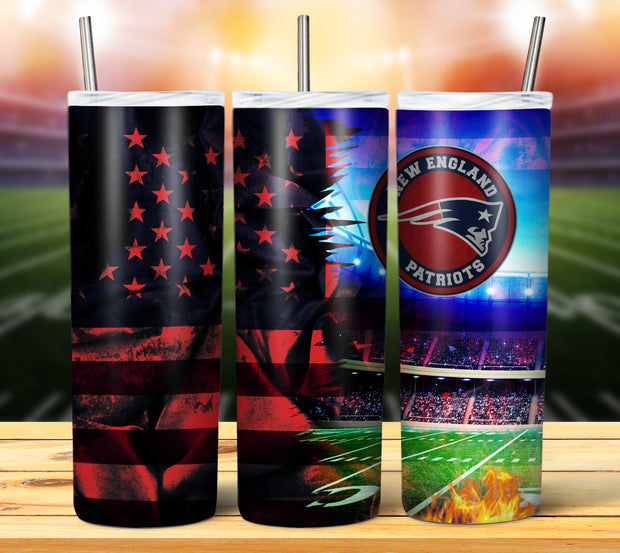 FOOTBALL GRUNGE FLAG TUMBLER DESIGNS