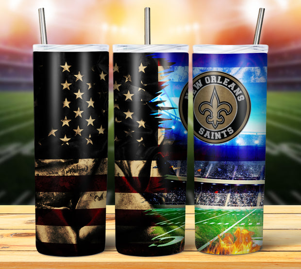 FOOTBALL GRUNGE FLAG TUMBLER DESIGNS