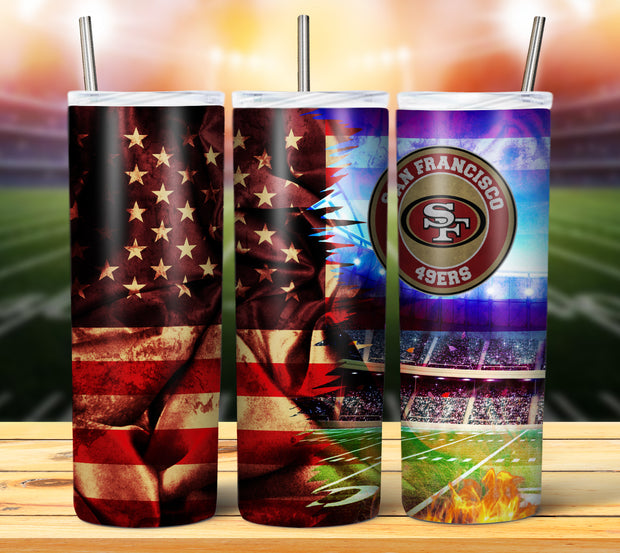FOOTBALL GRUNGE FLAG TUMBLER DESIGNS