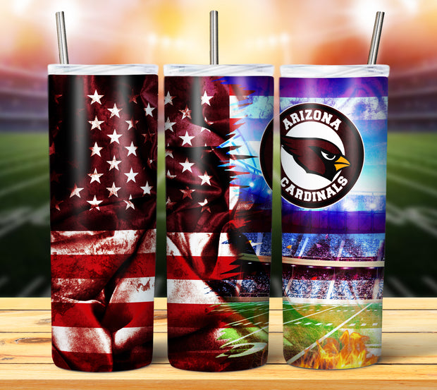 FOOTBALL GRUNGE FLAG TUMBLER DESIGNS