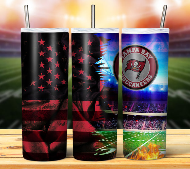 FOOTBALL GRUNGE FLAG TUMBLER DESIGNS