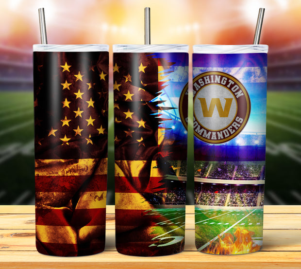 FOOTBALL GRUNGE FLAG TUMBLER DESIGNS