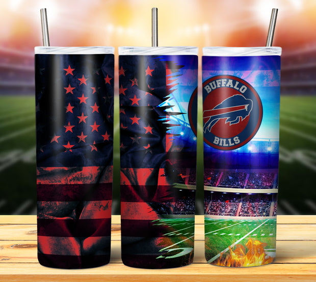 FOOTBALL GRUNGE FLAG TUMBLER DESIGNS