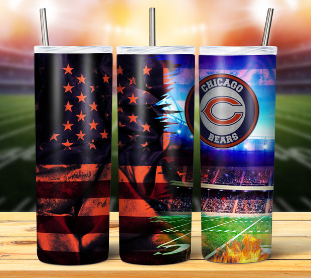 FOOTBALL GRUNGE FLAG TUMBLER DESIGNS