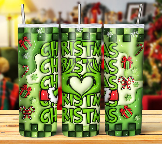 GRINCH 3D INFLATED TUMBLER DESIGNS (Digital Download)