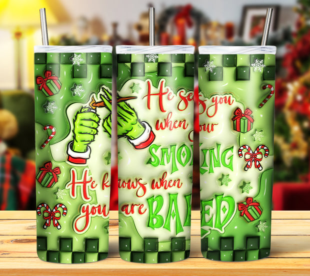 GRINCH 3D INFLATED TUMBLER DESIGNS (Digital Download)