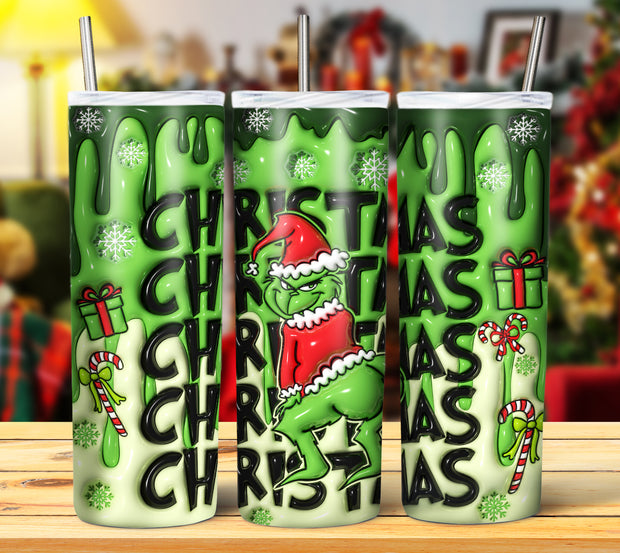 GRINCH 3D INFLATED TUMBLER DESIGNS (Digital Download)