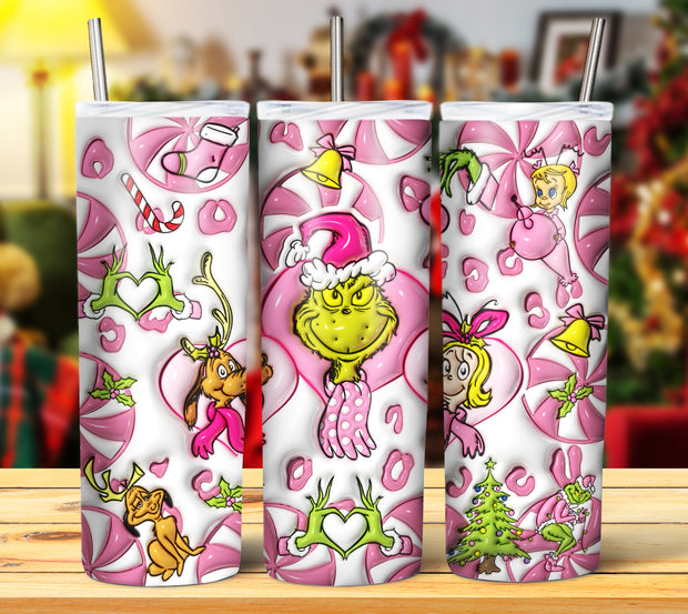 GRINCH 3D INFLATED TUMBLER DESIGNS (Digital Download)