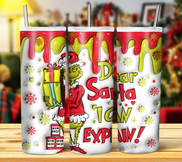 GRINCH 3D INFLATED TUMBLER DESIGNS (Digital Download)