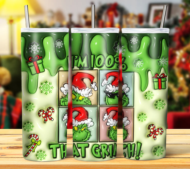 GRINCH 3D INFLATED TUMBLER DESIGNS (Digital Download)